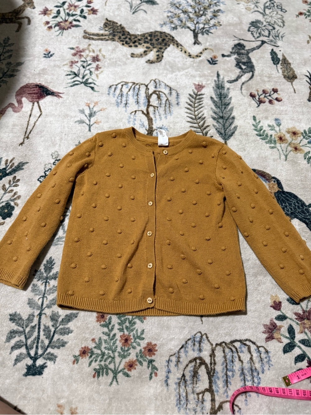 H&M Mustard Dot Knit Cardigan 18M